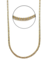 Load image into Gallery viewer, Capri Chain Two Tone Diamond Cut Ice Link Chain 24in 3.5mm 10K