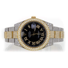 Load image into Gallery viewer, Capri Custom Watch Custom Diamond Rolex DateJust II 41MM Two-Tone Meteorite Black Face Watch