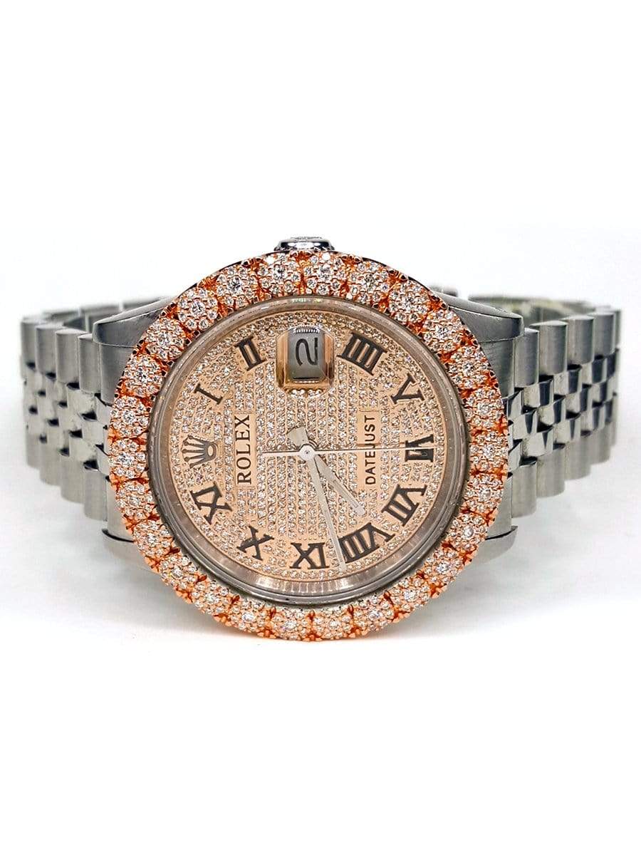 Capri Custom Watch Rose face Custom Diamond Rolex DateJust 36MM Watch