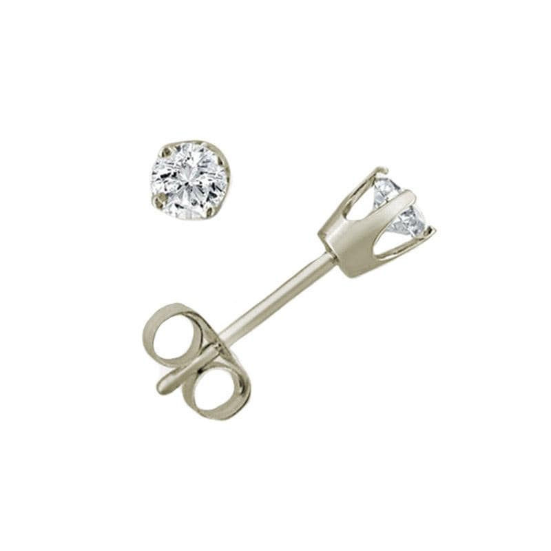 Capri Earrings 1/10ctw White Gold Diamond Stud Earrings 14K
