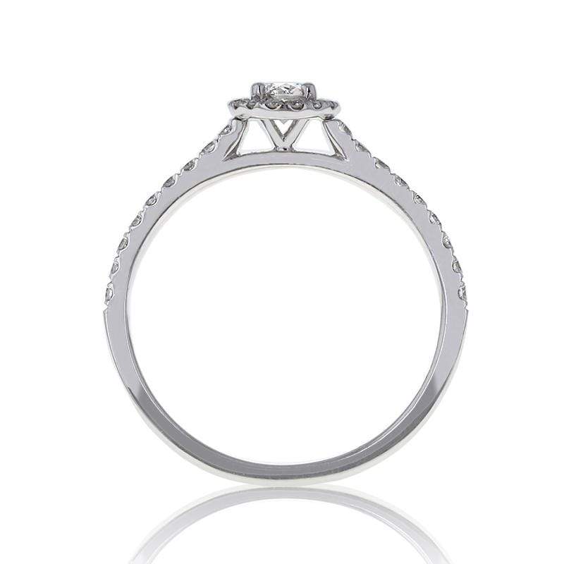 Capri Engagement Ring 0.50ctw Diamond Halo White Gold Ring 14K