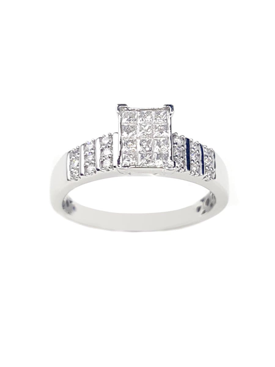 1/2ctw Diamond Princess Quad White Gold Engagement Ring | Harmony  Collection | REEDS Jewelers