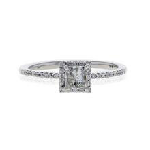 Load image into Gallery viewer, Capri Engagement Ring 0.64ctw Princess Cut Diamond Halo Ring 14K