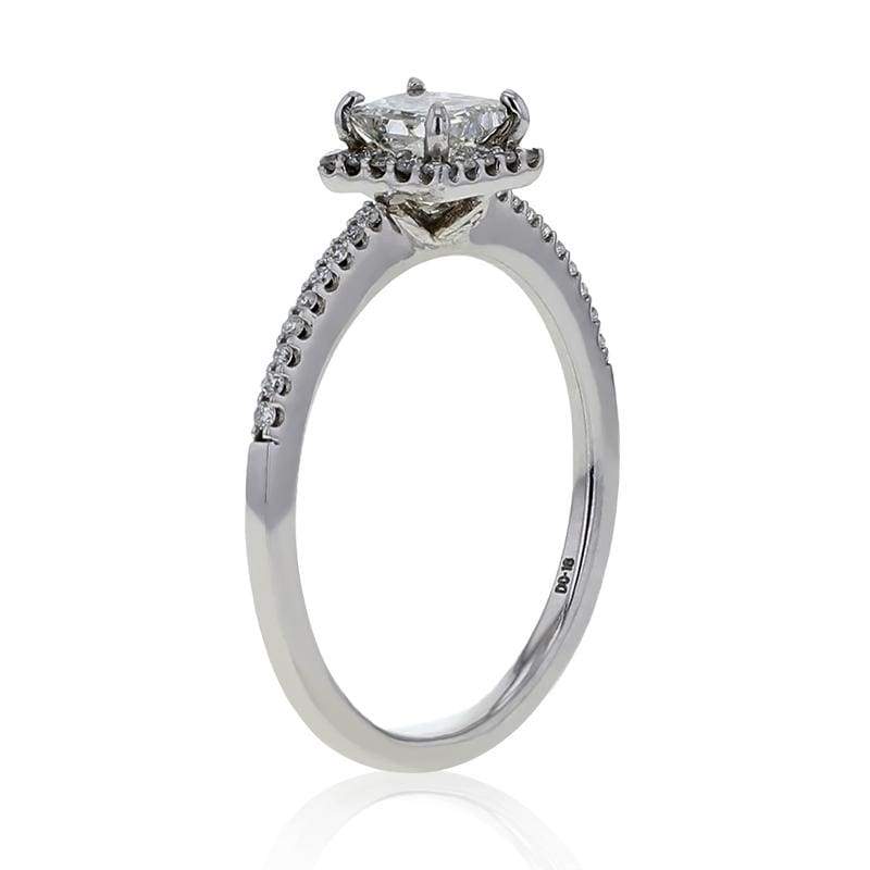 Capri Engagement Ring 0.64ctw Princess Cut Diamond Halo Ring 14K