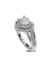 Load image into Gallery viewer, Capri Engagement Ring Diamond Halo 0.81ctw Heart shape White Gold Ring 14K