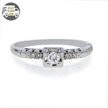 Load image into Gallery viewer, Capri Engagement Ring Diamond Square Face Ring 10K