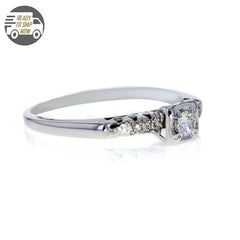Capri Engagement Ring Diamond Square Face Ring 10K