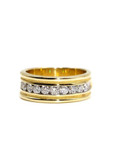 Load image into Gallery viewer, Capri Mens Band 1.28 ctw Channel Set Diamond Mens Gold Band 14K