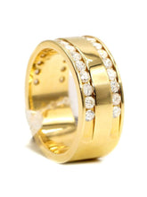 Load image into Gallery viewer, Capri Mens Band Two row Channel Set Diamond Mens Gold Band 14K