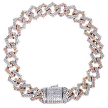 Load image into Gallery viewer, Capri Mens Bracelet 6.65ctw Diamond Two Tone Miami Cuban Link Bracelet 10K