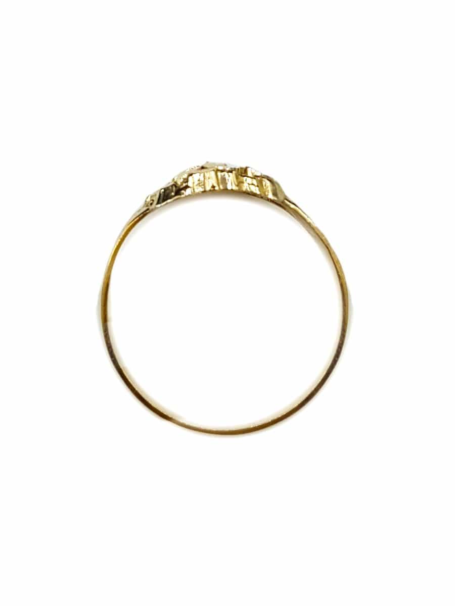 Capri Mens Ring Diamond-Cut Gold Nugget Ring Size 10.5 10K