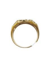 Capri Mens Ring Diamond-Cut Gold Nugget Ring Size 11 10K