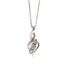 Load image into Gallery viewer, Capri Necklace 1/6 ct tw Trio Diamond Radiant White Gold Necklace 10K