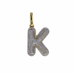 Capri Pendant 0.35ctw Diamond Bubble Letter "K" Pendant 10K