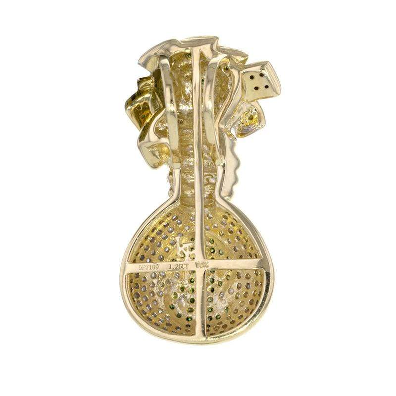 Capri Pendant 1.26ctw Diamond Money Bag Pendant 10K