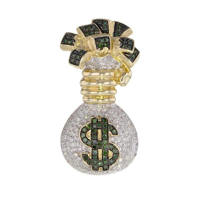Capri Pendant 1.26ctw Diamond Money Bag Pendant 10K