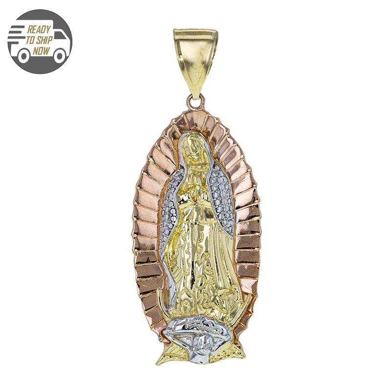 Capri Pendant Our Lady of Guadalupe Tri-color Gold Pendant 14K