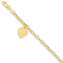 Load image into Gallery viewer, Capri_Q Bracelet Dangle Heart Bracelet 14K