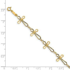 Capri_Q Bracelet Diamond Cut Open Cross Bracelet 14K