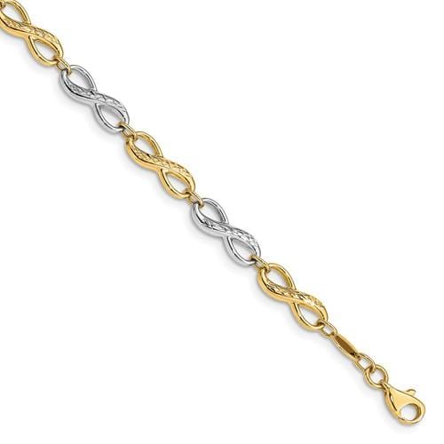 Capri_Q Bracelet Two-Tone Infinity Symbol Bracelet 14K
