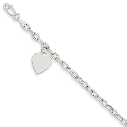 Capri_Q Bracelet White Gold Dangle Heart Bracelet 14K