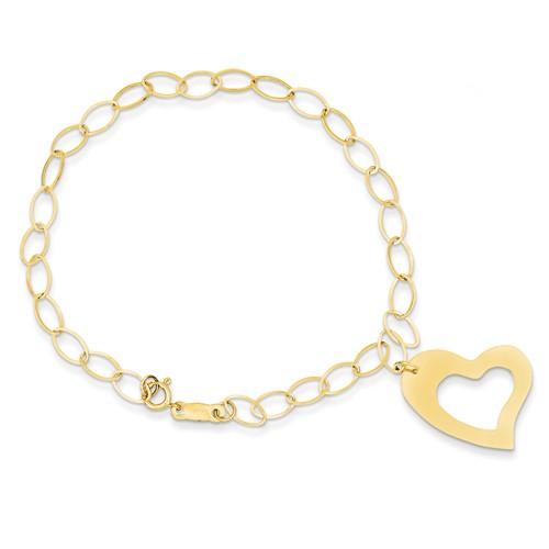 Capri_Q Bracelet Yellow Gold Dangle Heart Bracelet 14K