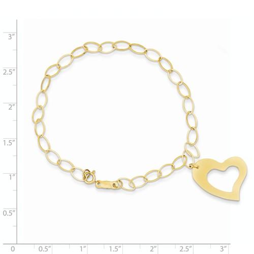 Capri_Q Bracelet Yellow Gold Dangle Heart Bracelet 14K
