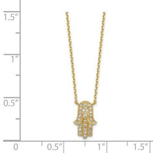Load image into Gallery viewer, Capri_Q Necklace Polished Hamsa CZ Necklace 14K