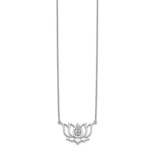 Load image into Gallery viewer, Capri_Q Necklace White Gold Diamond Lotus Flower Necklace 14K