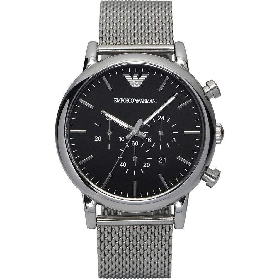 Emporio Armani Watches Emporio Armani Men's Chronograph Stainless Steel Mesh Bracelet Watch 46mm AR1808