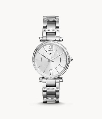 Fossil Watches Fossil Carlie Three-Hand Stainless Steel Watch 35mm ES4341