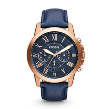 Load image into Gallery viewer, Fossil Watches Fossil Grant Chronograph Navy Leather Watch 44mm FS4835IEP
