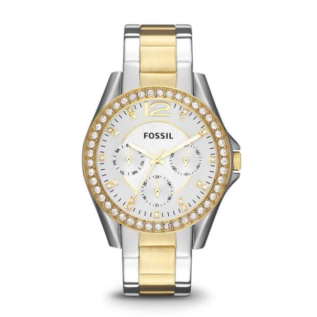 Fossil Watches Fossil Riley Multi-Function Two-Tone Stainless Steel Watch 38mm ES3204P