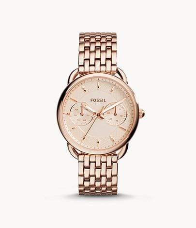 Fossil Watches Fossil Tailor Multi-Function Rose-Tone Stainless Steel Watch 35mm ES3713