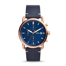 Load image into Gallery viewer, Fossil Watches Fossil The Commuter Chronograph Navy Leather Watch 42mm FS5404