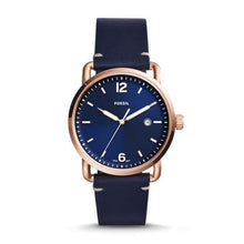 Load image into Gallery viewer, Fossil Watches Fossil The Commuter Three-Hand Date Blue Leather Watch 42mm FS5274P