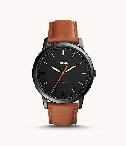 Fossil Watches Fossil The Minimalist Slim Three-Hand Light Brown Leather Watch 44mm FS5305