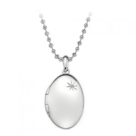 Hot Diamond Necklace Confident Oval Engraveable Locket Necklace