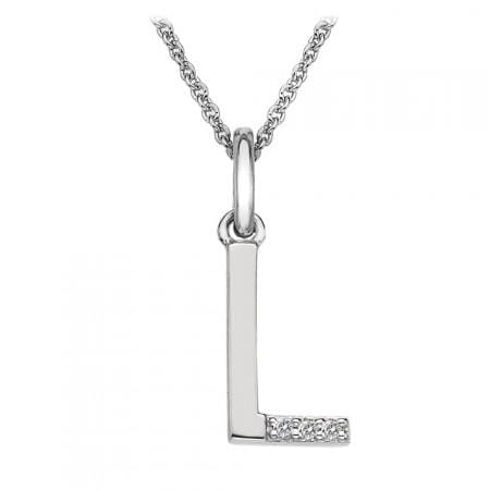 Hot Diamond Necklace Diamond 'L' Micro Pendant