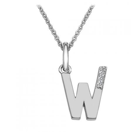 Hot Diamond Necklace Diamond 'W' Micro Pendant