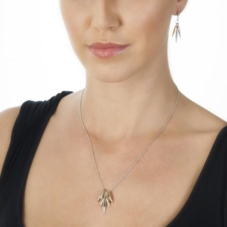 Hot Diamond Necklace Icicle Necklace - Rose and Yellow Gold Accents