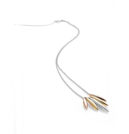 Hot Diamond Necklace Icicle Necklace - Rose and Yellow Gold Accents