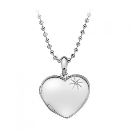 Hot Diamond Necklace Memories Heart Engraveable Locket Necklace