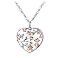 Hot Diamond Necklace Shades of Spring 18ct Rose Gold Small Heart Pendant