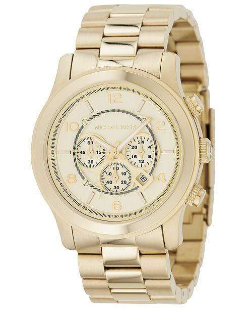 Michael Kors Watches Michael Kors Men's Chronograph Runway Gold-Tone Stainless Steel Bracelet Watch 44mm MK8077