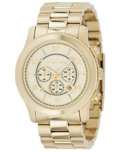 Load image into Gallery viewer, Michael Kors Watches Michael Kors Men&#39;s Chronograph Runway Gold-Tone Stainless Steel Bracelet Watch 44mm MK8077