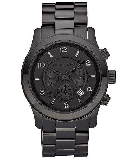 Michael Kors Watches Michael Kors Men's Runway Black Ion Plated Stainless Steel Bracelet Watch 45mm MK8157
