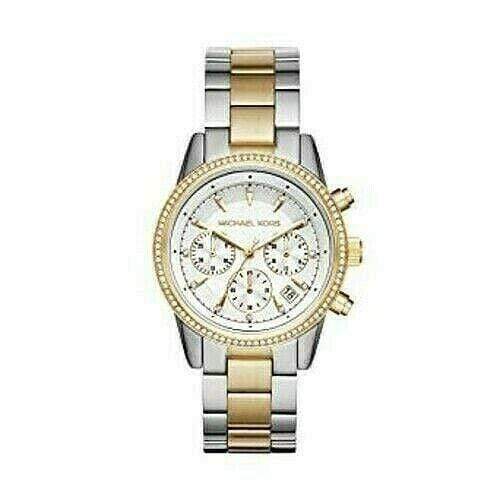 Michael Kors Watches Michael Kors Ritz Chronograph Crystal White Dial Ladies Watch 37mm MK6474