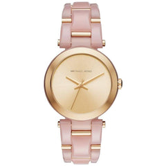Michael Kors Watches Michael Kors Women's Delray Gold And Pink Tone Acetate Watch 36mm MK4316