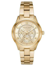 Load image into Gallery viewer, Michael Kors Watches Michael Kors Women&#39;s Runway Gold-Tone Stainless Steel Bracelet Watch 38mm MK6588